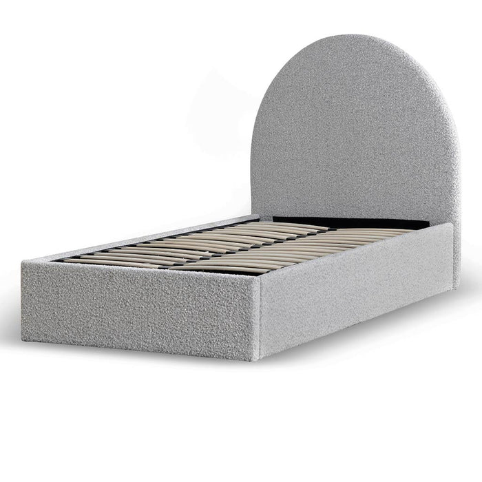 CBD6898-YO Single Sized Bed Frame - Cloudy Pepper Boucle with Storage