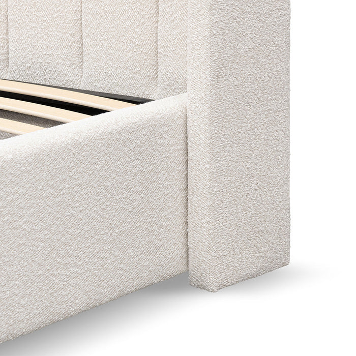 CBD6931-MI Wide Base Queen Sized Bed Frame - Snow Boucle