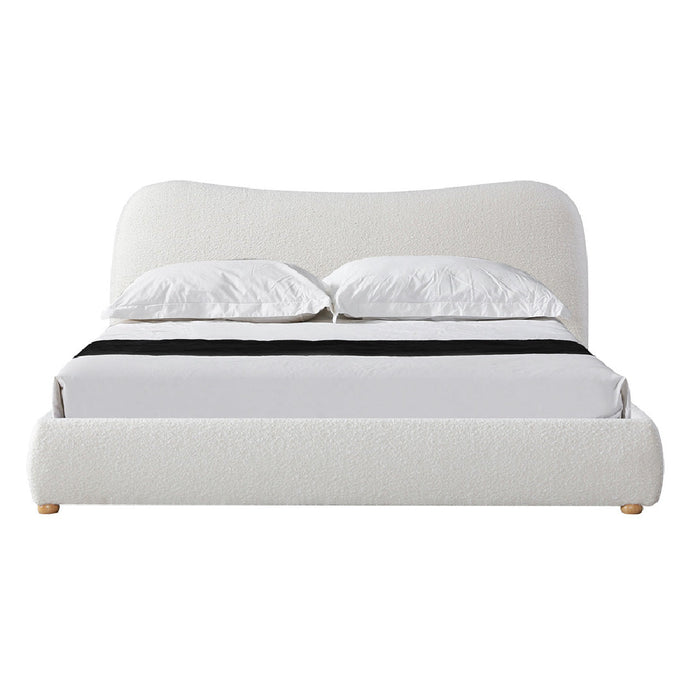 CBD8149-YO King Bed Frame - Cream White Boucle