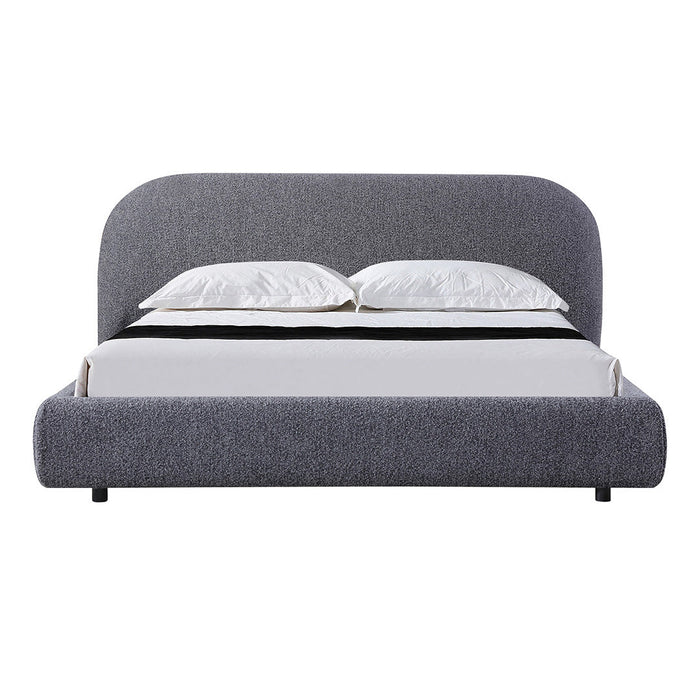 CBD8398-YO King Bed Frame - Charcoal Pepper Boucle