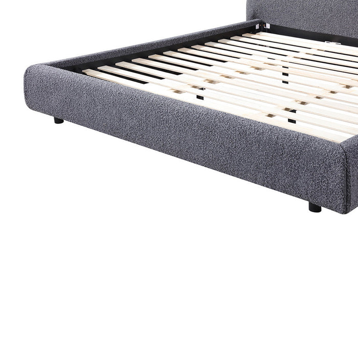 CBD8398-YO King Bed Frame - Charcoal Pepper Boucle