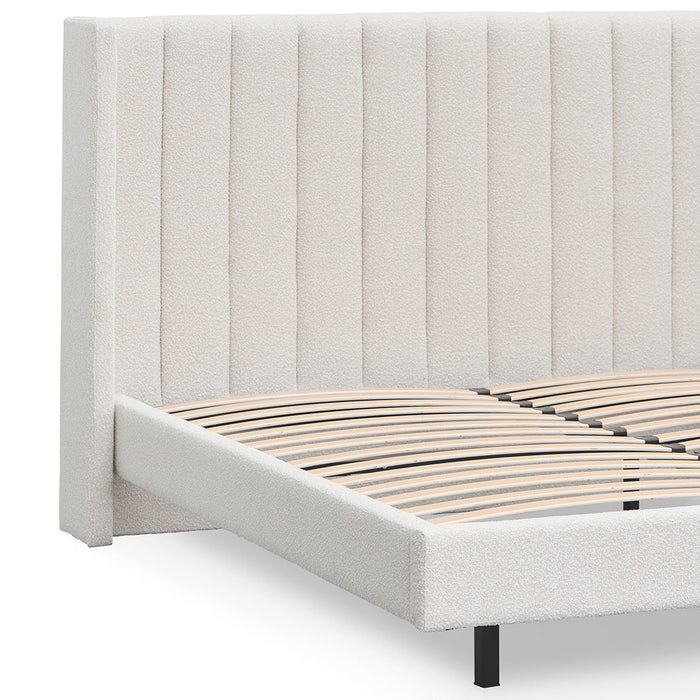 CBD8609-MI King Sized Bed Frame - Snow Boucle