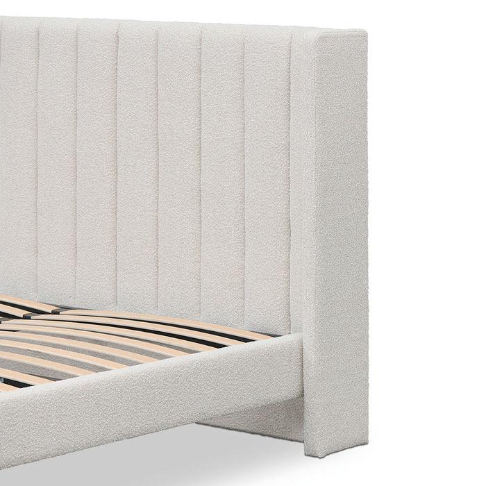 CBD8609-MI King Sized Bed Frame - Snow Boucle