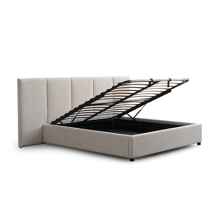 CBD8757-MI King Bed Frame - Clay Grey with Storage