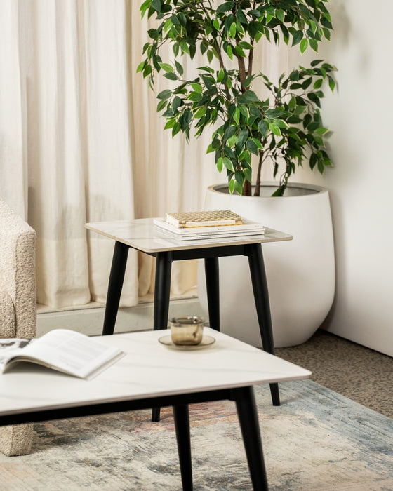 Benjamin Side Table Snow White Ceramic