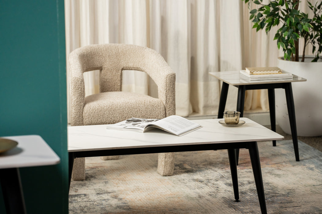 Benjamin Side Table Snow White Ceramic