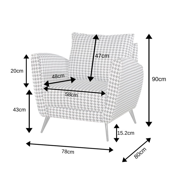 Toscana Chair Houndstooth Fabric
