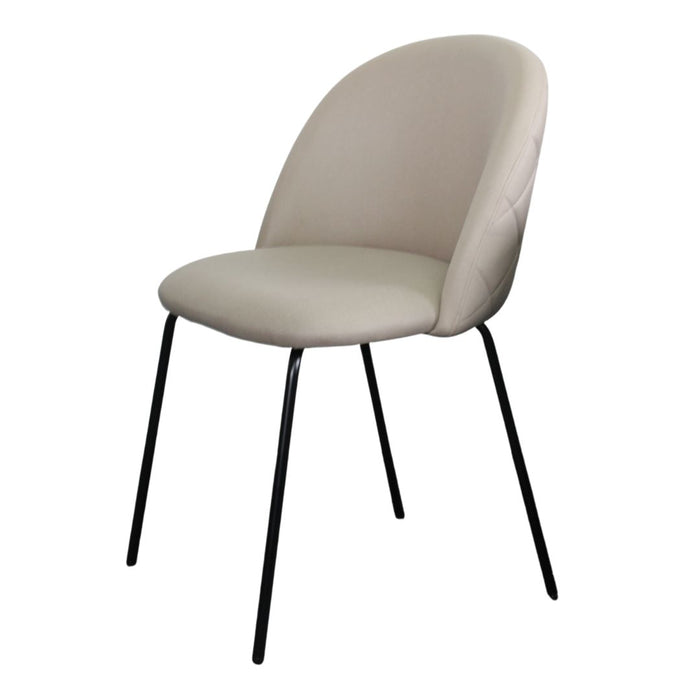 Fiore 7 Pce Dining Black Marble with Florin Technology Fabric Chairs