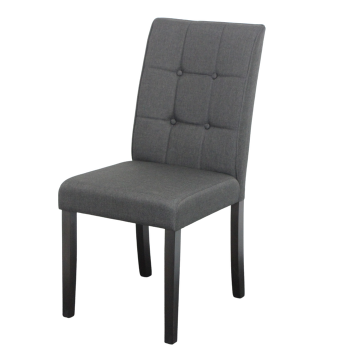 Lodge Chair Black Fabric Upholstery, Espresso Legs