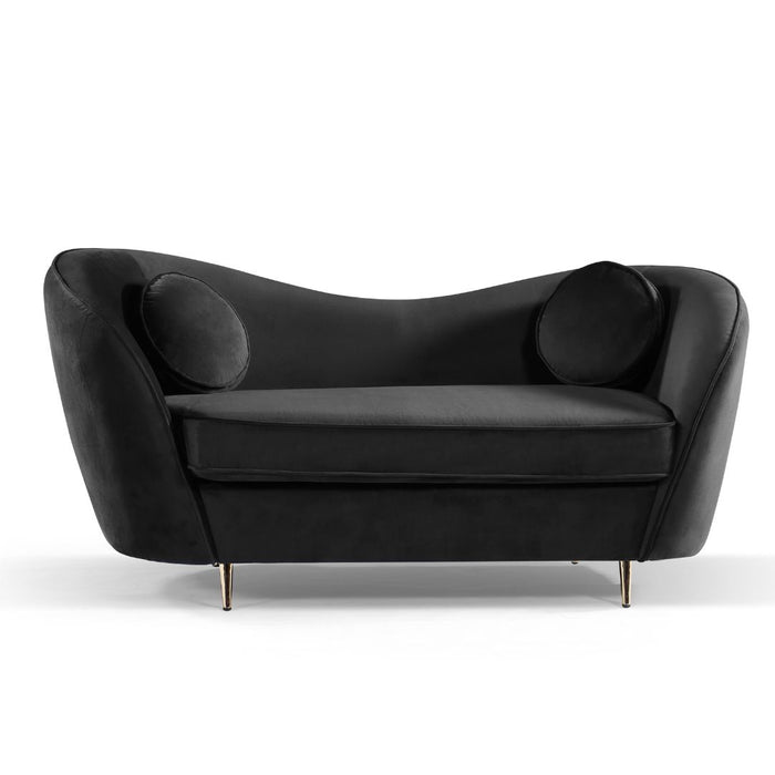 Claudia 2 Seater Black Velvet