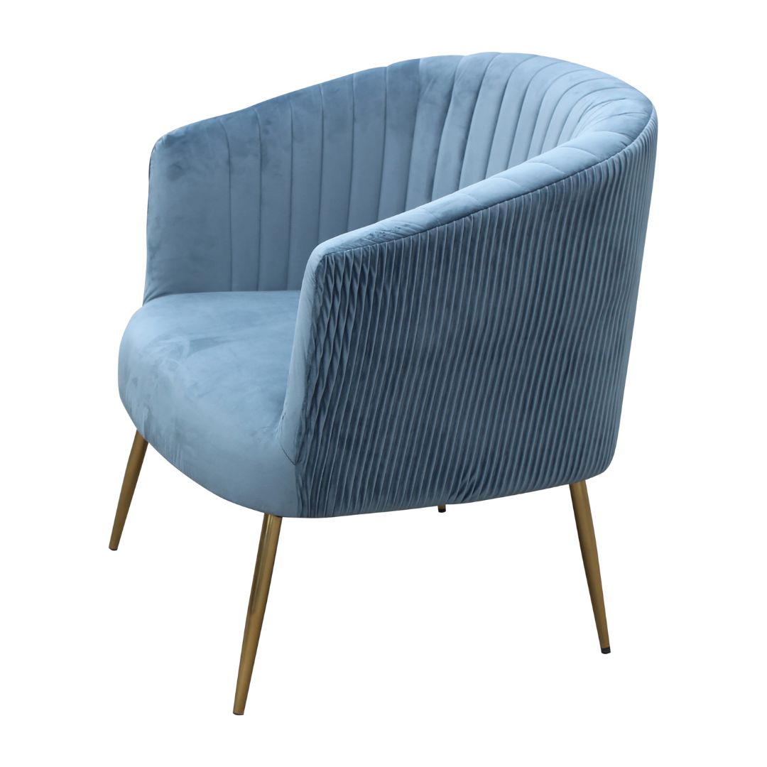 Perla Chair Blue Green Velvet - Metal