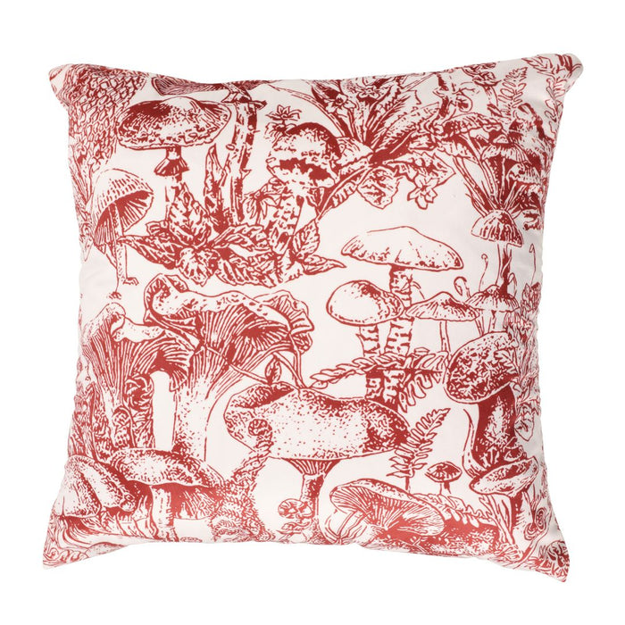 Toile Cushion Red And White Forest Toile Print Velvet