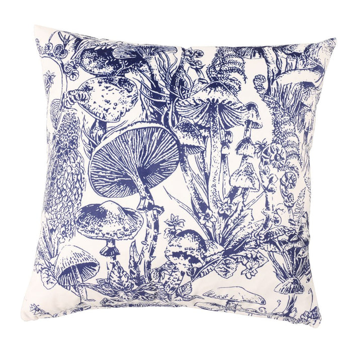 Toile Cushion Blue And White Forest Toile Print Velvet