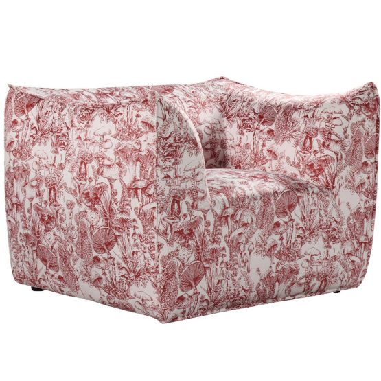 Toile Chair Red And White Forest Toile Print Velvet