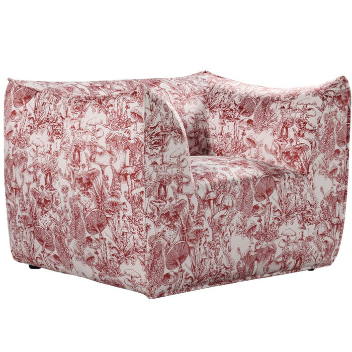 Toile Chair Red And White Forest Toile Print Velvet