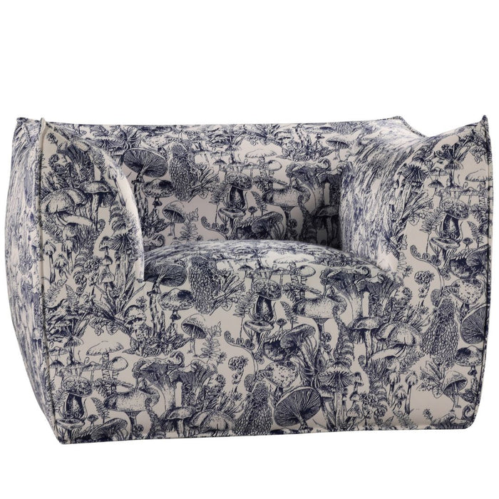 Toile Chair Blue And White Forest Toile Print Velvet
