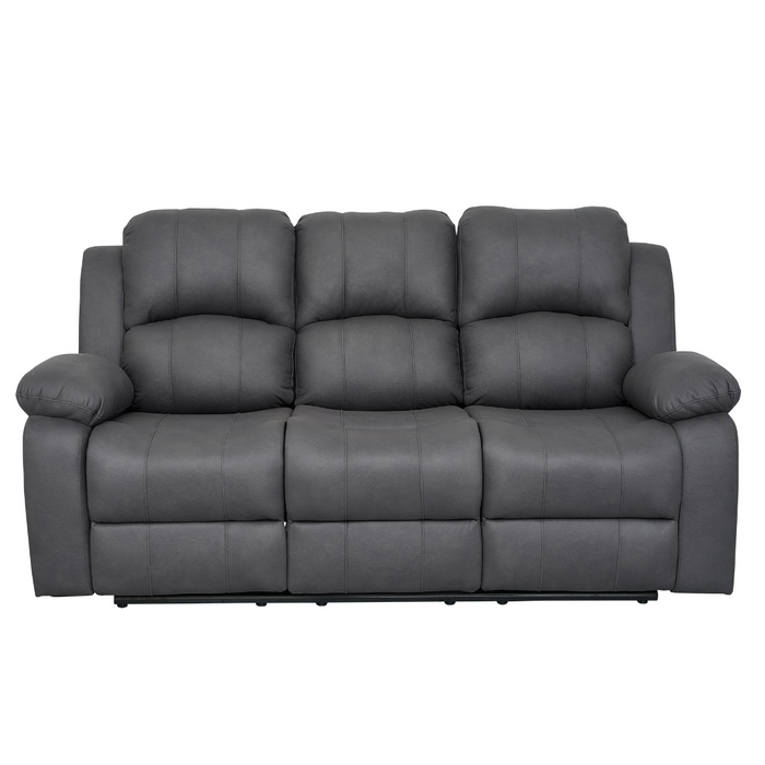 Valor 3 Seater Manual Recliner Charcoal Technology Fabric
