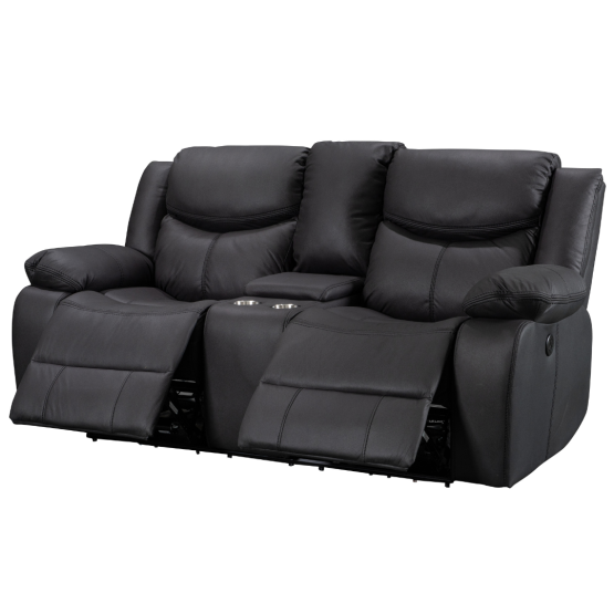 Urban 2 Seater Motion Recliner Sofa Black Technology Fabric