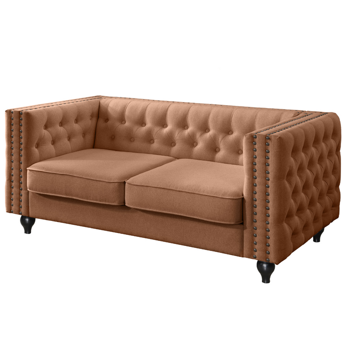 Mayfair 3 Seater Sofa Tan Faux Leather