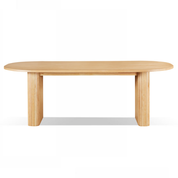 Melba 9 Pce Dining Natural With Zara Chair Ivory Fabric