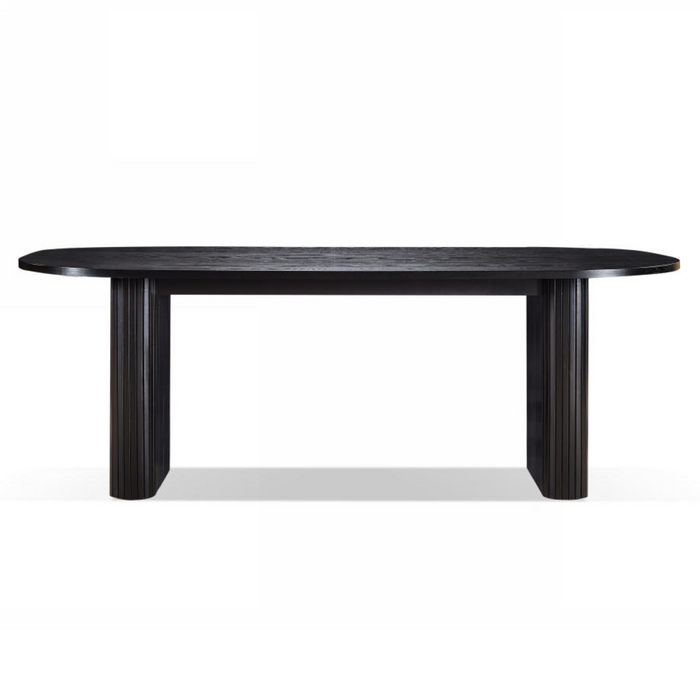 Melba 9 Pce Dining Black With Zara Chair Ivory Fabric