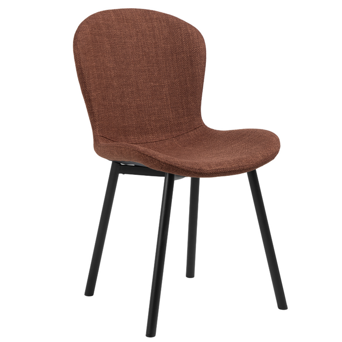 Maya Chair #44 Russet Fabric/Black Powdercoated Steel Legs