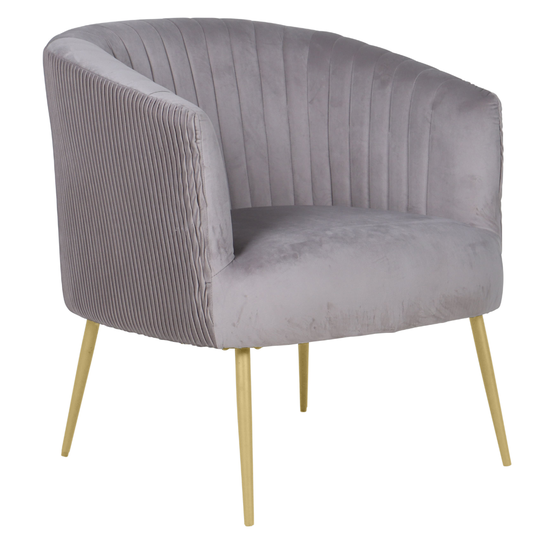 Perla Chair Grey Velvet - Metal