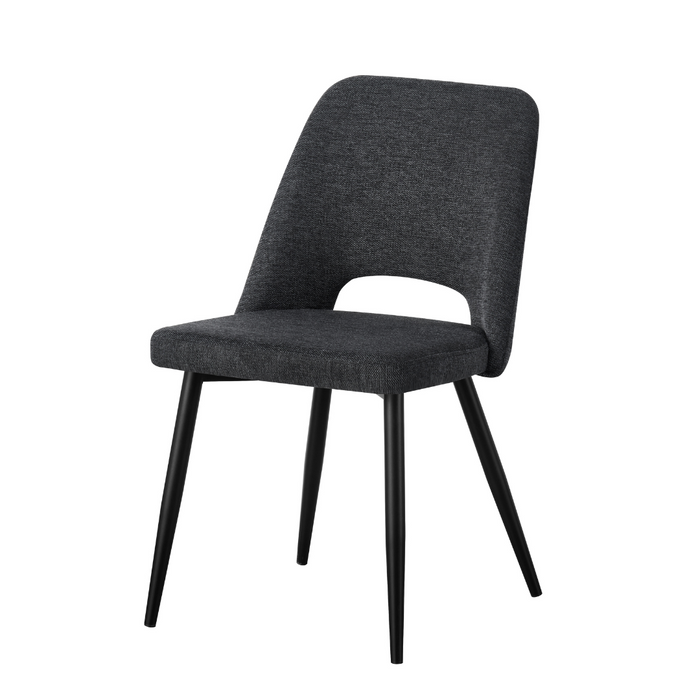 Zara dining chair - Charcoal fabric