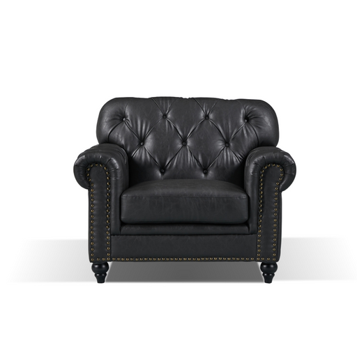 Barclay Arm Chair Black faux leather