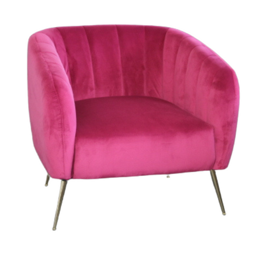 Monet Accent Chair Magenta Velvet Gold legs