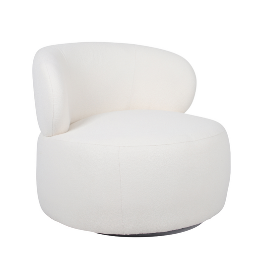 Fairbourne Swivel Chair Antique White boucle