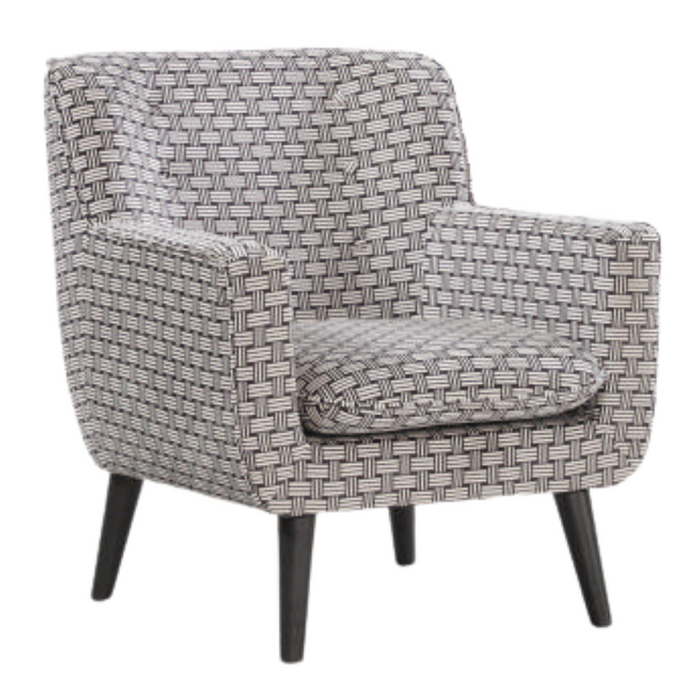 Georgia Chair - Monochrome Weave Print Dark Timber Legs