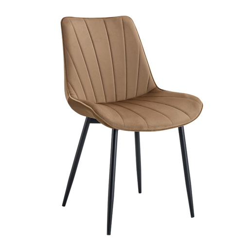 Lora Dining Chair Light Mocha Mousse velvet black legs