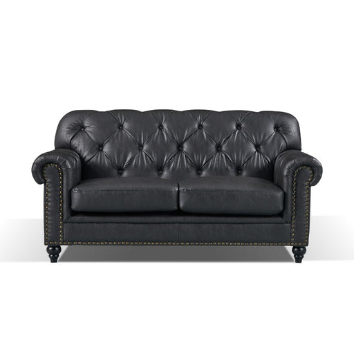 Barclay 2 Seater Black faux leather 175cm