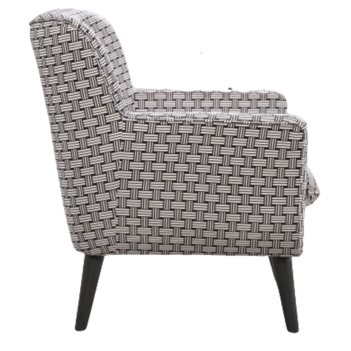 Georgia Chair - Monochrome Weave Print Dark Timber Legs