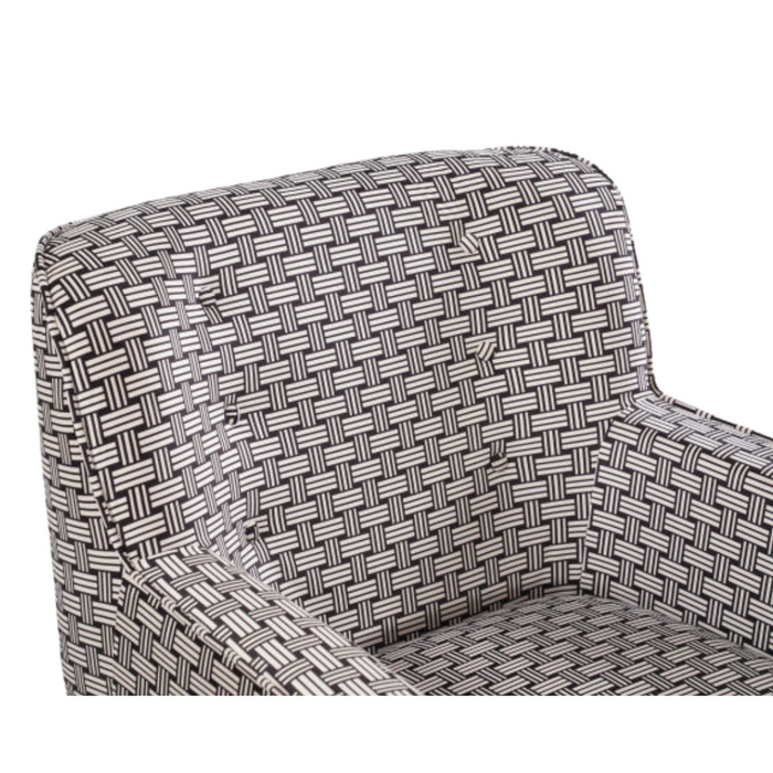 Georgia Chair - Monochrome Weave Print Dark Timber Legs