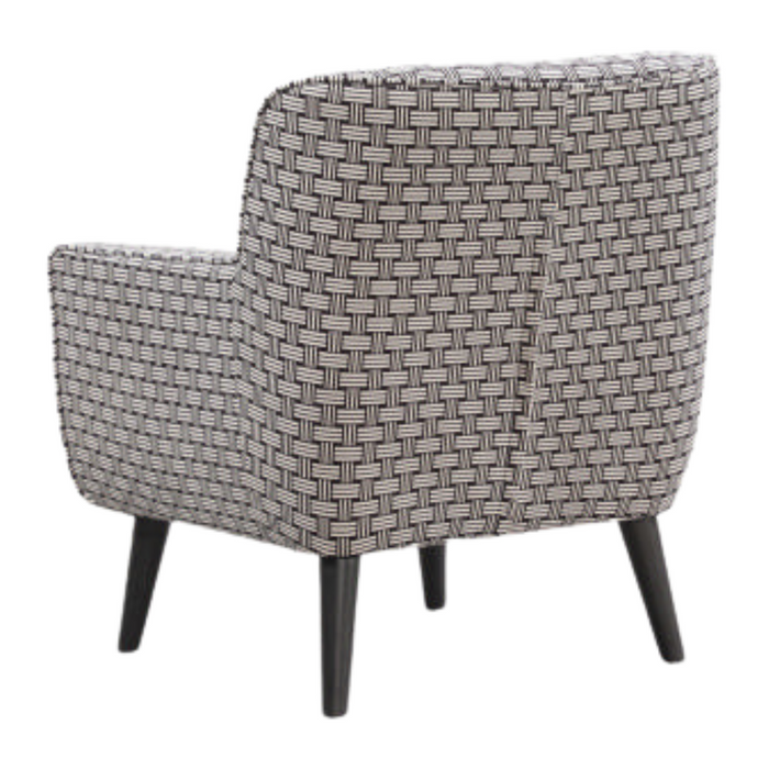 Georgia Chair - Monochrome Weave Print Dark Timber Legs