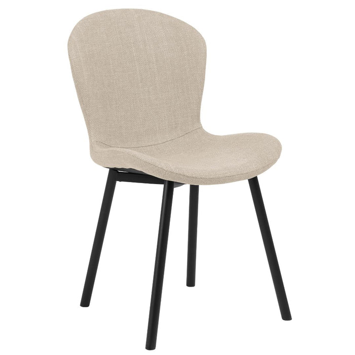 Maya Chair #24 Ivory Fabric/Black Powdercoated Steel Legs