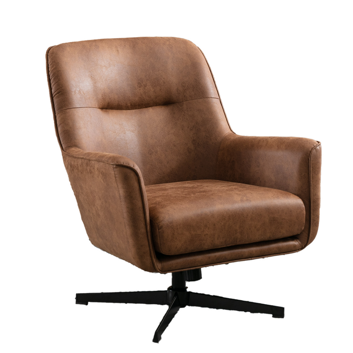 Wentworth Swivel Chair Tan Faux Leather