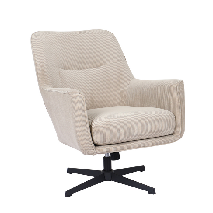 Wentworth Swivel Chair Beige Corduroy Fabric