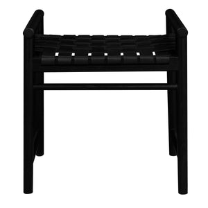 Elliot Single Seater Bench with Genuine Leather (Black)