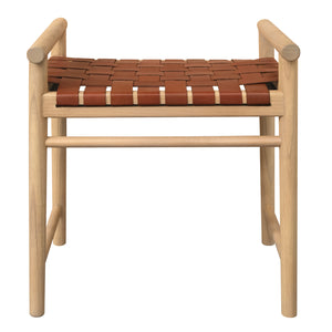 Elliot Single Seater Bench with Genuine Leather (Natural)