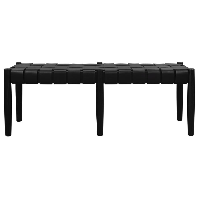 Elliot Leather Bench (Black)