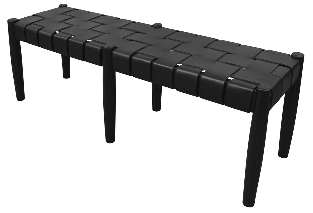Elliot Leather Bench (Black)