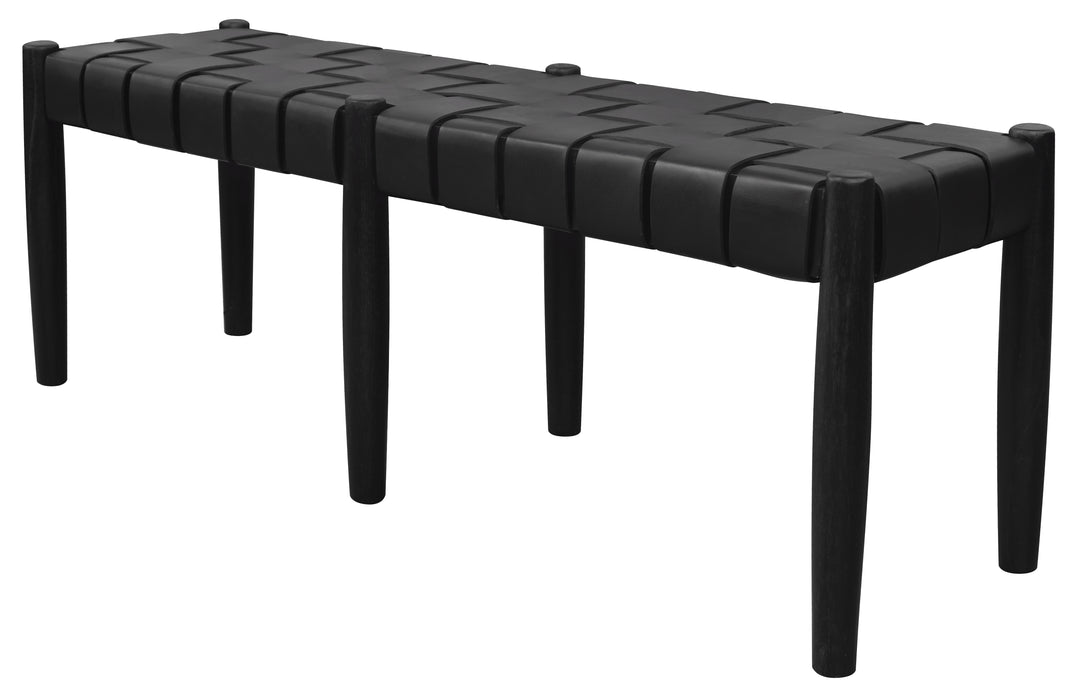Elliot Leather Bench (Black)