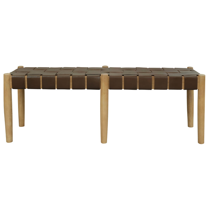 Elliot Leather Bench (Natural)