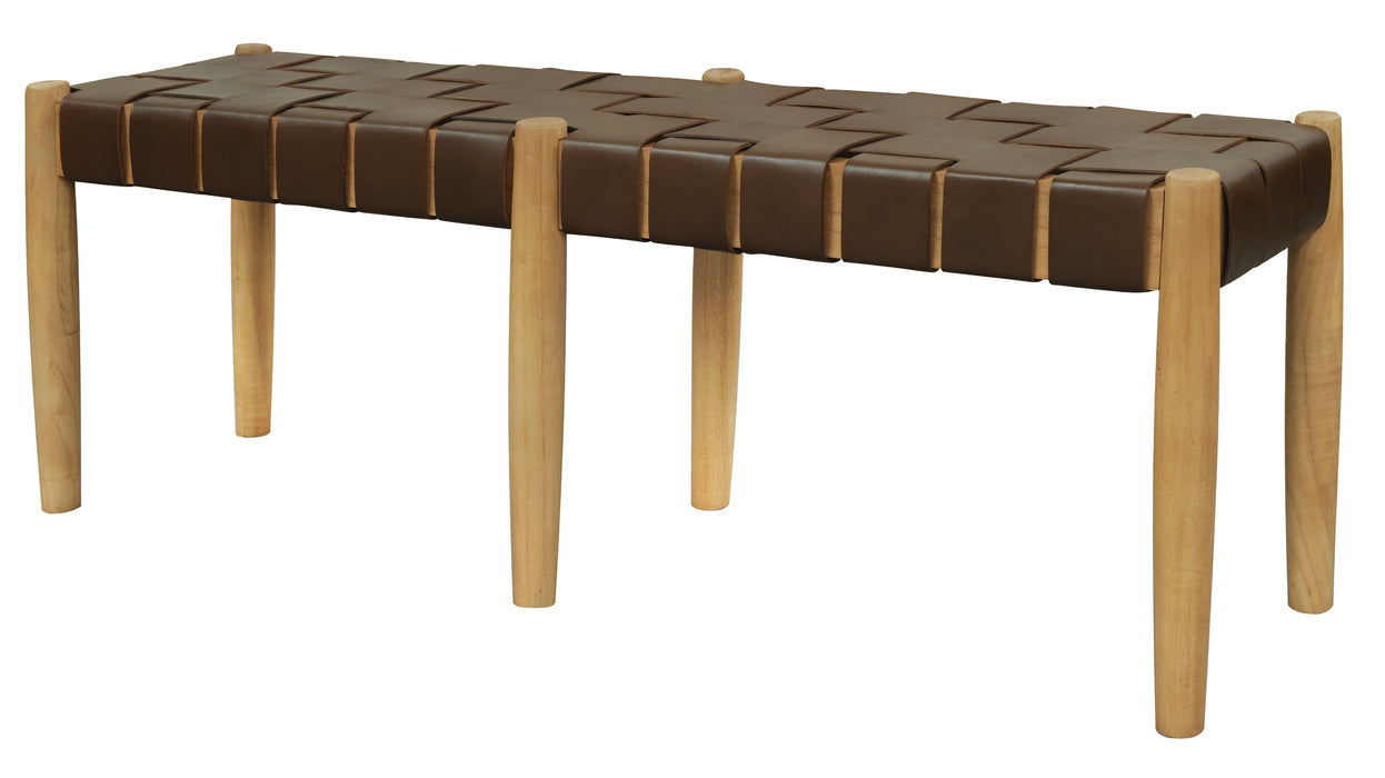 Elliot Leather Bench (Natural)