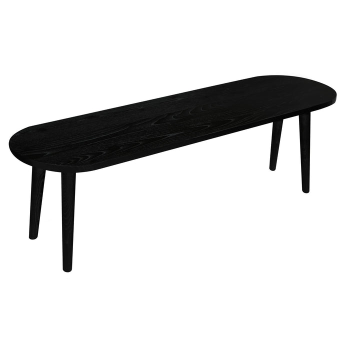 Huntley Solid Oak Bench (Black)