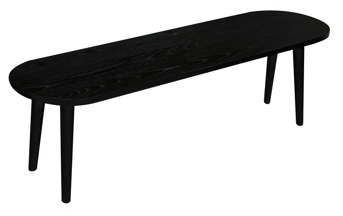 Huntley Solid Oak Bench (Black)