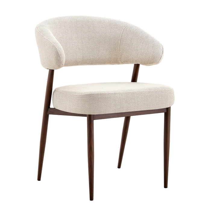 Mayfield Accent Chair - Ivory with Walnut Legs (Set of 2)